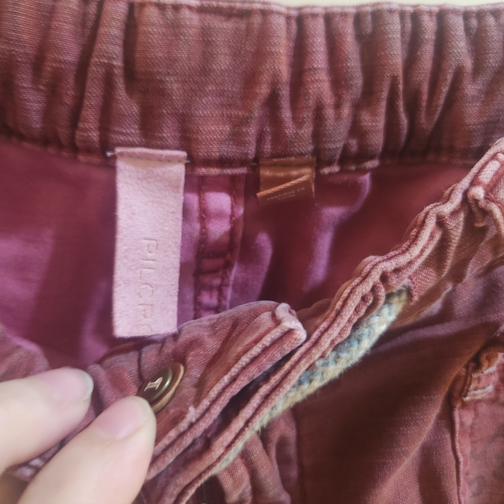 Pilcro The Trailblazer Patchwork Red Maroon Joggers Trousers Size M - Picture 9 of 10